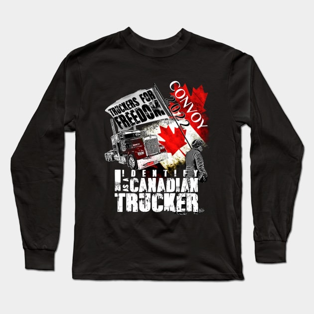 Canada Freedom Convoy 2022 Canadian Truckers Support flag Long Sleeve T-Shirt by aeroloversclothing